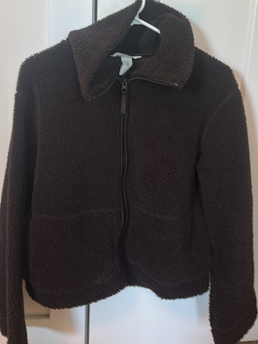 H&M Sherpa Zip Jacket - Dark Brown